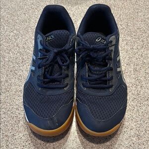 Men ASICS Upcourt 5 Navy Blue Volleyball Shoes 10.5 Like New
